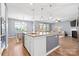 Gourmet kitchen featuring an island, stainless steel appliances, and open layout to the living room at 106 Sweet Briar Dr, Fort Mill, SC 29707