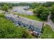 Aerial view of townhouse complex with lake access at 1404 River Dr, Belmont, NC 28012