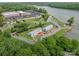 Waterfront townhome community with manicured lawns, mature trees, convenient parking, and serene lake views at 1404 River Dr, Belmont, NC 28012