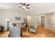 Cozy living room with hardwood floors and comfortable seating at 1680 Beleek Ridge Ln, Clover, SC 29710