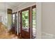 Elegant entryway featuring a decorative glass front door and hardwood floors at 273 Leeward Point Loop # 14, Taylorsville, NC 28681