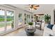 Sunroom featuring tile flooring, many windows, and furniture at 273 Leeward Point Loop # 14, Taylorsville, NC 28681
