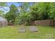 Landscaped backyard featuring a garden with raised beds and a wooden perimeter fence at 3320 Eastwood Dr, Charlotte, NC 28205