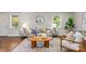Comfortable living room with modern furniture and neutral tones, great natural light, and hardwood floors at 3320 Eastwood Dr, Charlotte, NC 28205