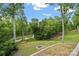 A well-maintained backyard features a fire pit and scenic views of surrounding trees at 444 Snapdragon Dr, Clover, SC 29710