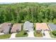 Aerial view showcasing the home's location between neighboring homes at 4902 Looking Glass Trl, Denver, NC 28037