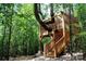 Unique wooden treehouse nestled amongst lush greenery, offering a peaceful retreat at 4902 Looking Glass Trl, Denver, NC 28037
