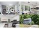 Bright home showcases a living room with fireplace, breakfast nook, and modern kitchen in an open layout at 7212 Canyon Dr, Charlotte, NC 28262