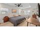 Comfortable bedroom featuring wood floor, neutral tones, and natural light at 1628 Starbrook Dr, Charlotte, NC 28210