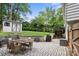 Relaxing backyard patio with shed, outdoor bar, and furniture to enjoy the backyard at 2100 Shadyview Dr, Charlotte, NC 28210