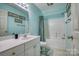 Bathroom with a single sink and combination shower and bathtub at 2478 23Rd Ne St, Hickory, NC 28601