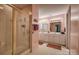 Bright bathroom featuring a glass shower and double vanity with ample lighting at 2478 23Rd Ne St, Hickory, NC 28601