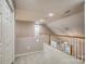 Second floor hallway with carpet floors overlooking a stairway at 2478 23Rd Ne St, Hickory, NC 28601