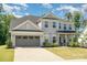 Charming two-story home with a gray exterior, two-car garage, landscaped yard, and inviting front porch at 3925 Tokay Ln, Fort Mill, SC 29707