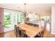 Bright dining area featuring a wooden table, chandelier, and open layout to the kitchen at 6425 High Creek Ct, Charlotte, NC 28277