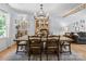 Elegant dining room featuring a chandelier, large table, and stylish furnishings for entertaining at 9707 Enid Ln, Matthews, NC 28105