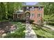 Charming two-story brick home with a well-maintained lawn and landscaped front yard at 9707 Enid Ln, Matthews, NC 28105