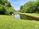 Picturesque pond surrounded by lush greenery, offering a tranquil natural setting at 12713 Frank Wiley Ln, Charlotte, NC 28278