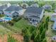 Aerial view of the property with a spacious backyard and a luxurious pool area at 2164 Hanging Rock Rd, Fort Mill, SC 29715