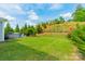 Expansive backyard featuring lush green grass and a built-in outdoor kitchen area at 2164 Hanging Rock Rd, Fort Mill, SC 29715