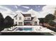 Luxury backyard rendering featuring a custom pool, spa, and ample outdoor living space at 3030 Brookridge Ln, Charlotte, NC 28211