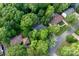 Aerial view of neighborhood with tree canopy at 552 Blue Rock Dr, Charlotte, NC 28213