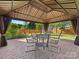 Outdoor patio under a pavilion with a round table and matching chairs at 7325 Forrest Rader Dr, Mint Hill, NC 28227