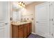 Bathroom features a granite countertop vanity, framed mirror, and plentiful cabinet storage at 10202 Alouette Dr, Waxhaw, NC 28173