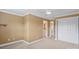 This bright bedroom has neutral carpet with easy access to bathroom and closet at 11917 Chevis Ct, Charlotte, NC 28277