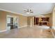 Open concept living room connecting to kitchen at 11917 Chevis Ct, Charlotte, NC 28277