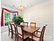 Bright dining room features a large table, chandelier, and a window with green outdoor views at 3124 Arklow Rd, Charlotte, NC 28269