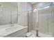 Modern bathroom featuring a glass-enclosed shower and sleek fixtures at 3242 Bozeman Ct # 8, Stanley, NC 28164