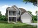 Charming two-story home featuring a covered front porch, second story balcony, and a two-car garage at 3242 Bozeman Ct # 8, Stanley, NC 28164