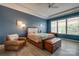 Comfortable bedroom with a tray ceiling, natural light from a window, and stylish furniture at 4211 Maggie Springs Way, Clover, SC 29710