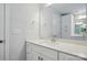 A bathroom featuring white cabinetry, quartz countertops, and chrome fixtures at 4254 Black Ct # 231, Harrisburg, NC 28075