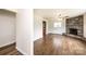 Bright living room with hardwood floors and stone fireplace at 975 22Nd Street Ne Pl, Hickory, NC 28601