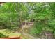 Secluded backyard view surrounded by mature trees, providing a private retreat at 119 Mary Louise Ct, Fort Mill, SC 29715
