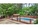 Inviting community pool area with a brick fence, lifeguard stand, and surrounding greenery at 119 Mary Louise Ct, Fort Mill, SC 29715