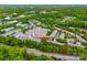 An aerial view of townhomes with lush greenery shows proximity to the road for an easy commute at 208 Wendover Heights Cir, Charlotte, NC 28211