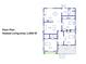 Floor plan of home, showcasing layout of the three bedrooms, two bathrooms, kitchen, and living spaces at 209 S Ransom St, Gastonia, NC 28052