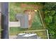 Aerial view showcasing a home with a well-maintained yard and a newly constructed wooden fence at 2535 Andes Dr, Statesville, NC 28625