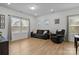View of the living room featuring modern décor and hardwood floors at 2535 Andes Dr, Statesville, NC 28625