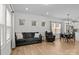 View of the living room featuring modern décor and hardwood floors at 2535 Andes Dr, Statesville, NC 28625