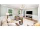 Cozy living room with neutral furniture, TV, and views to the outdoors at 328 Earl Griffin Rd, Monroe, NC 28112