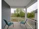 A covered back porch with seating, offering an outdoor space for relaxation and entertaining at 4027 Gozzi Dr, Iron Station, NC 28080