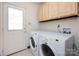 Convenient laundry room with a door to the outside and white appliances at 6007 Patrick Pl, Charlotte, NC 28210