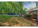 Spacious backyard with lush lawn, mature trees, and a screened porch, perfect for outdoor enjoyment at 817 Quince Ct, Indian Trail, NC 28079