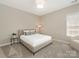 Simple bedroom with neutral tones, plush carpet, minimalist decor, and a cozy ambiance at 10201 Daufuskie Dr, Charlotte, NC 28278