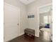 Hallway with storage bench and coat rack at 10201 Daufuskie Dr, Charlotte, NC 28278