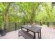 Spacious deck with a table and bench seating, surrounded by lush greenery for outdoor enjoyment at 1847 Vinton St, Charlotte, NC 28216
